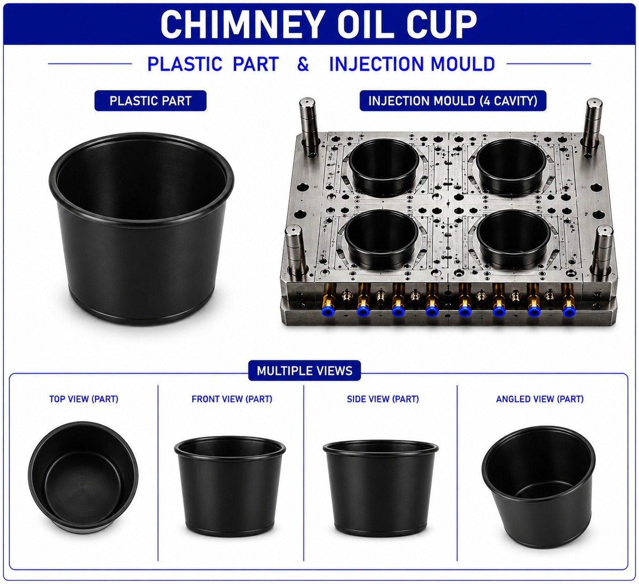 Chimney Plastic Oil Cup Mould and Moulding Service